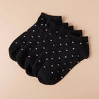 Polyester Elastane Knit Ankle Socks Dot Pattern