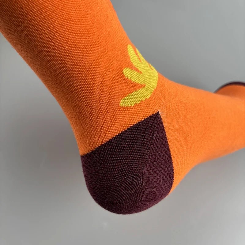 Cotton Blend Fox Print Casual Socks