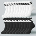 6 Pairs Polyester Elastane Crew Socks For Men