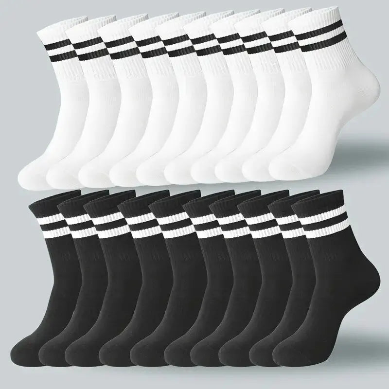 6 Pairs Polyester Elastane Crew Socks For Men
