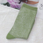 Cotton Blend Glitter Knit Women Casual Crew Socks