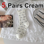 Polyester Spandex Bow Pattern Mid Tube Breathable Casual Socks