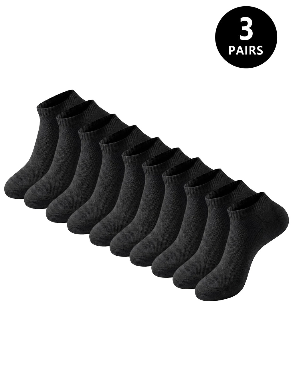 Polyester Elastane Blend Crew Socks Three Pair Set