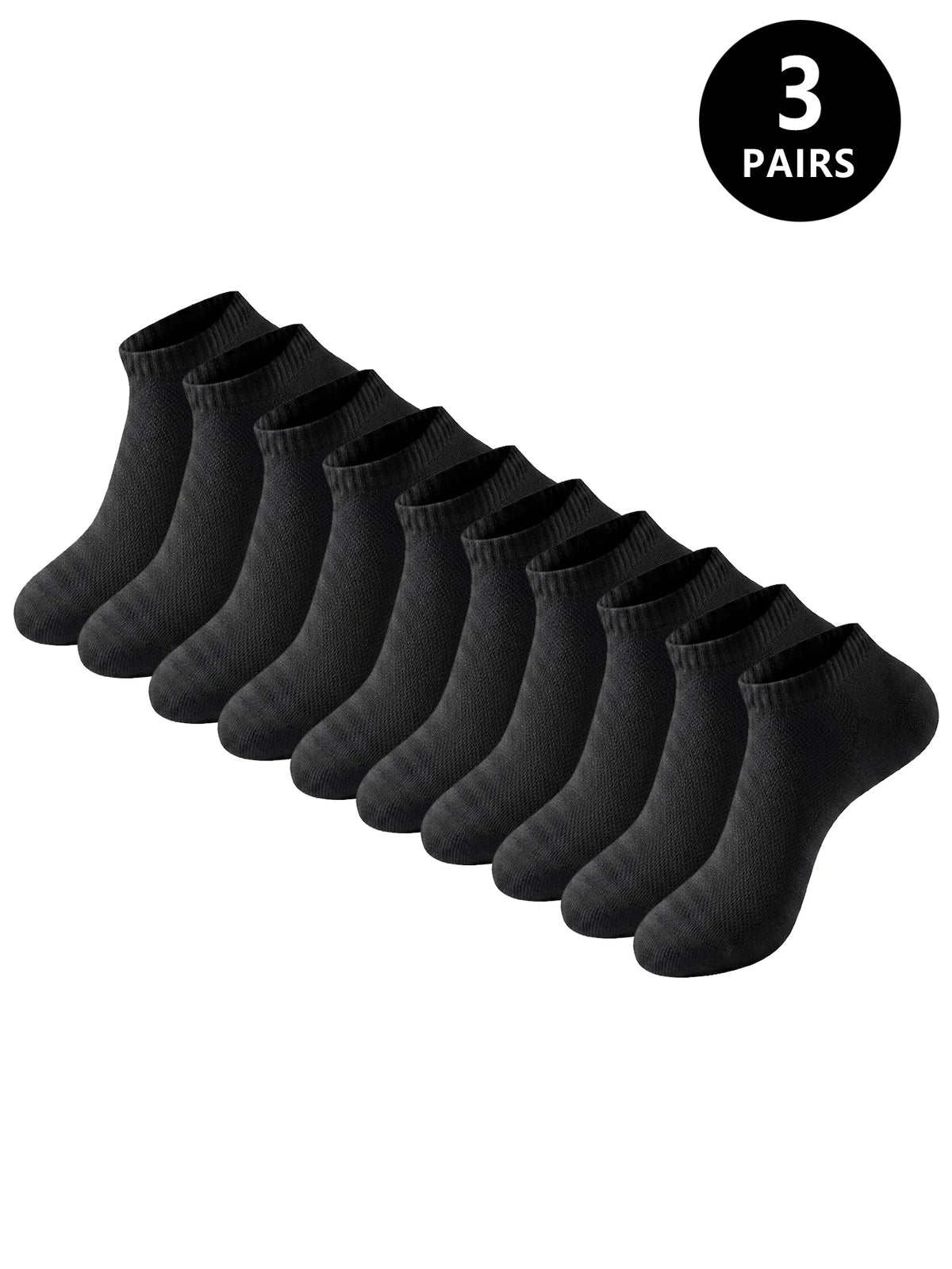 Polyester Elastane Blend Crew Socks Three Pair Set