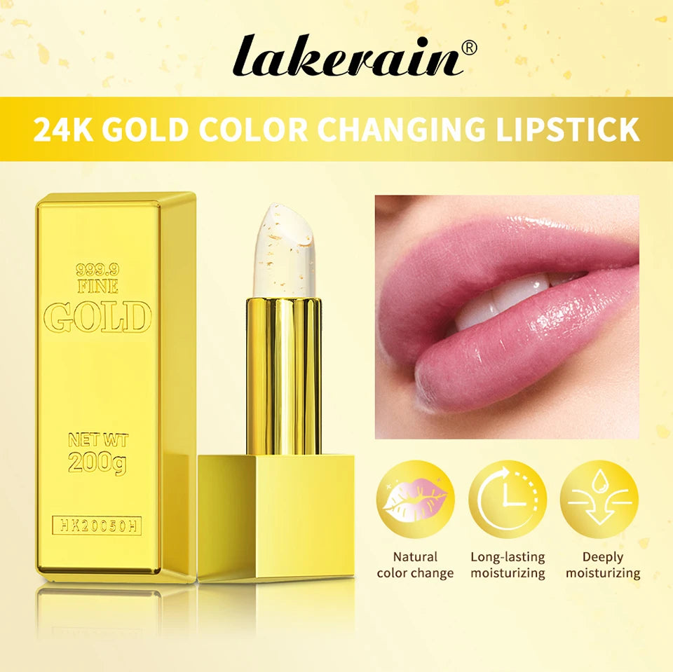 Gold Flake Color Changing Lip Balm Moisturizing Lipstick - 7