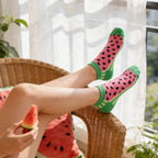 Cotton Blend Watermelon Print Casual Socks