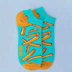Cotton Blend French Fries Print Ankle Socks