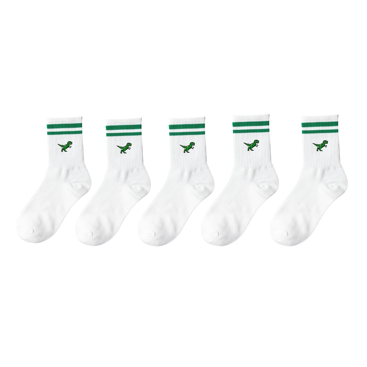 Polyester Elastane Dinosaur Pattern Crew Socks - 14