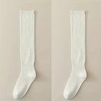 Ribbed Polyester Spandex Calf Socks