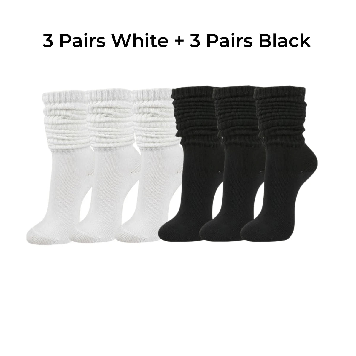 Polyester Elastane Knit Slouch Crew Socks - 8
