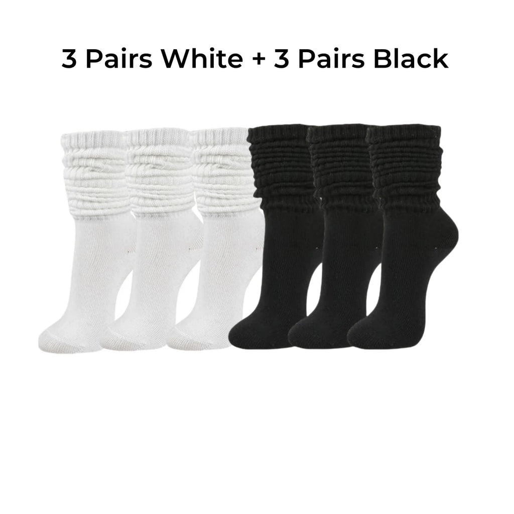Polyester Elastane Knit Slouch Crew Socks