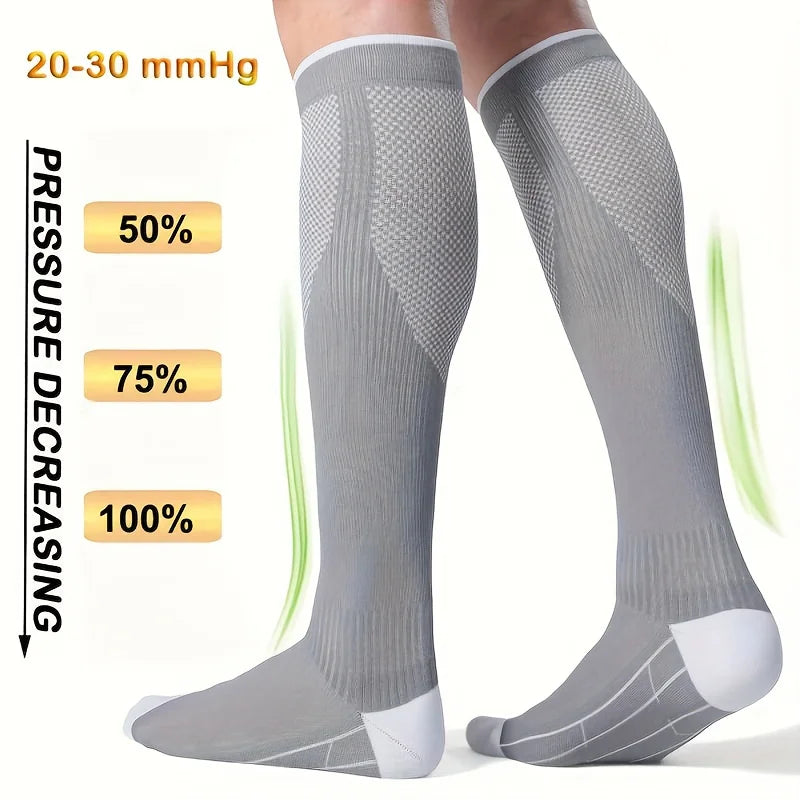 Nylon Polyester Compression Socks 20 30mmHg Circulation Support
