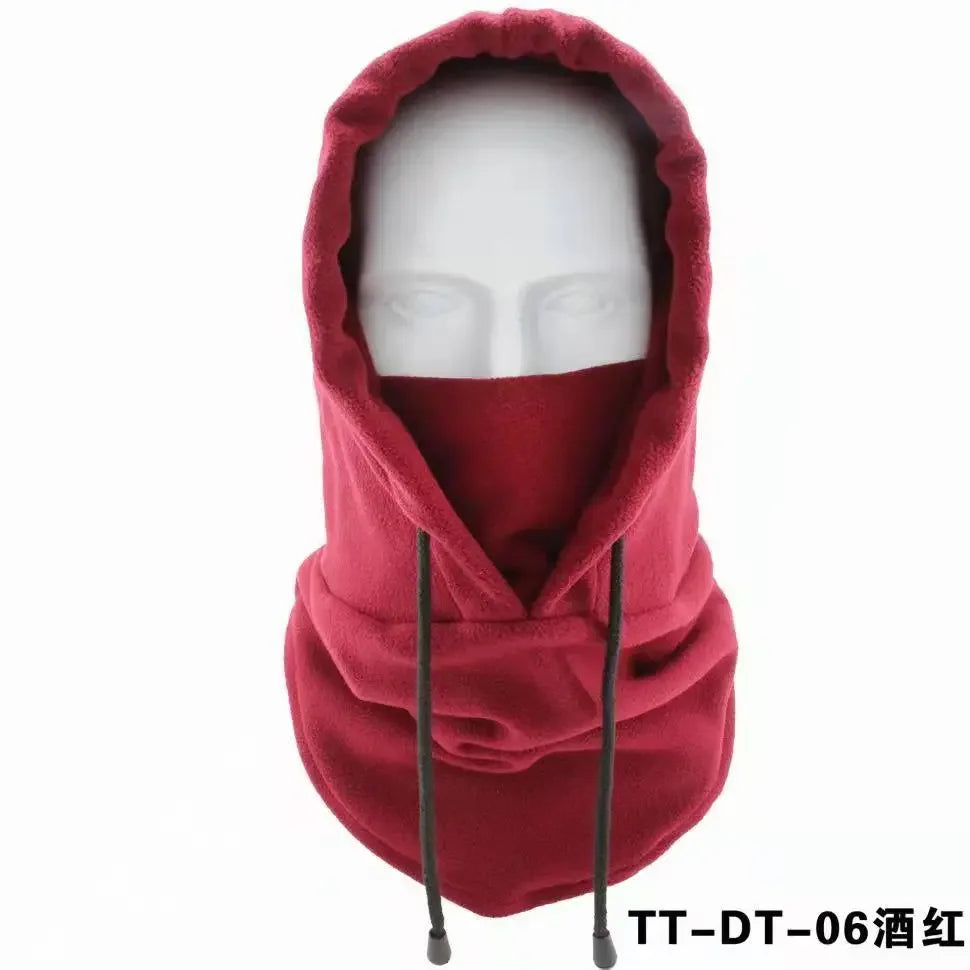 Cotton Polyester Fleece Thermal Hooded Neck Warmer Winter Hat