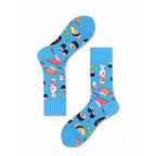 Polyester Elastane Sushi Print Crew Socks