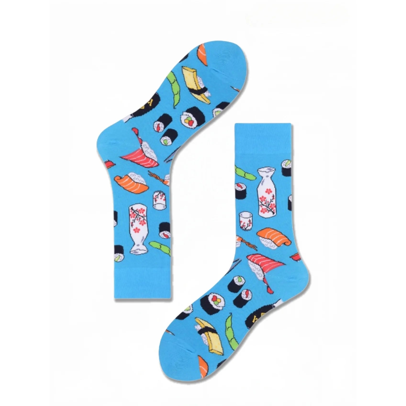 Polyester Elastane Sushi Print Crew Socks