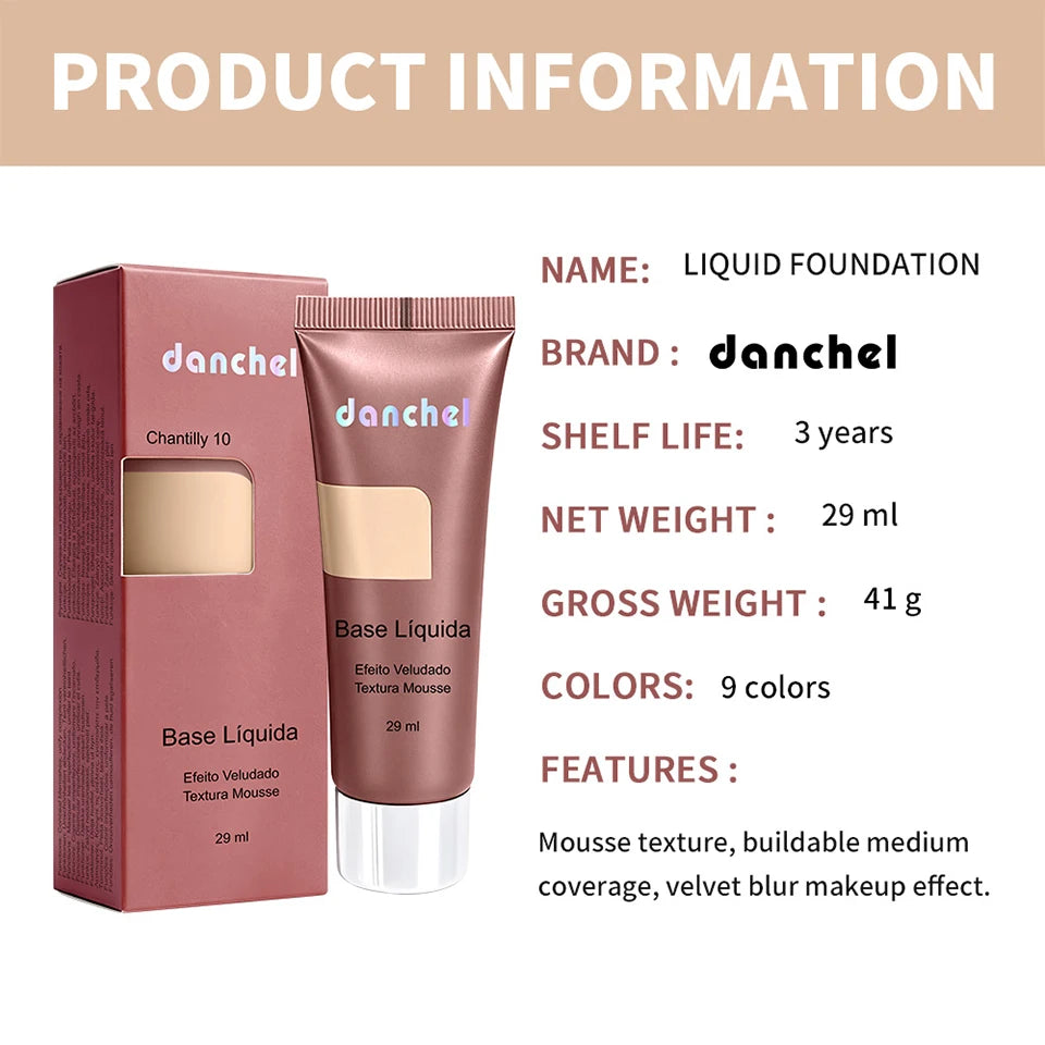 Liquid Foundation Velvet Matte Face Makeup