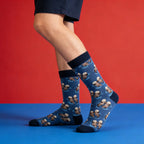 Cotton Blend Novelty Otter Print Crew Socks