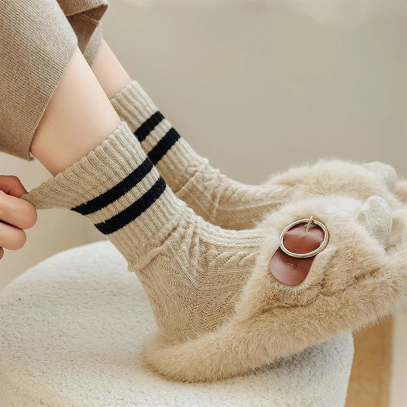 Polyester Elastane Striped Mid Tube Socks - 11