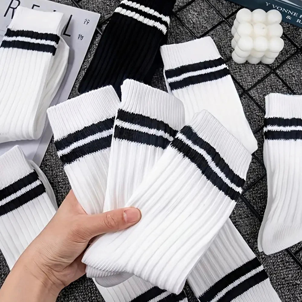 Polyester Spandex Mid Calf Casual Crew Socks