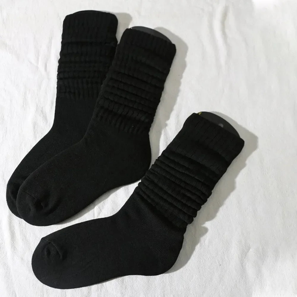 Polyester Elastane Pleated Mid Length Women Casual Socks - 8