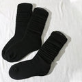 Polyester Elastane Pleated Mid Length Women Casual Socks