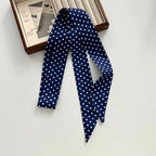 Polka Dot Polyester Long Ribbon Scarf Headband