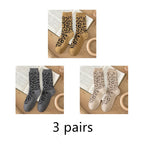 Leopard Print Wool Mid Calf Socks