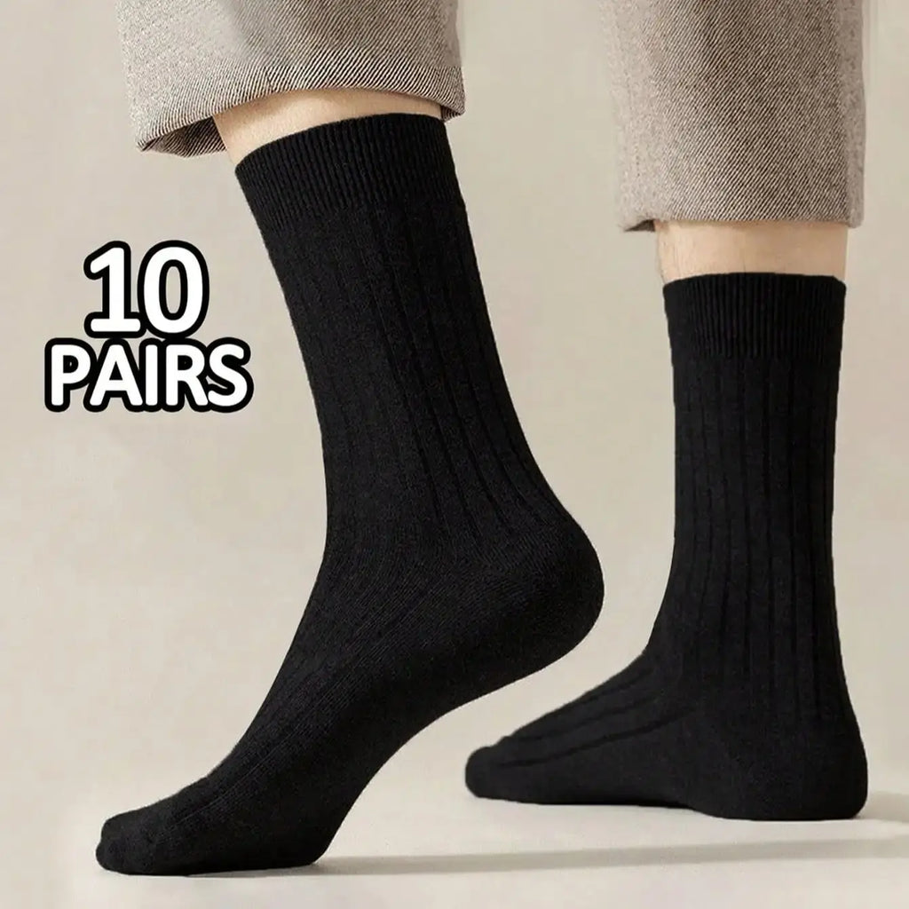 10 Pairs Polyester Elastane Crew Socks