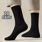 10 Pairs Polyester Elastane Crew Socks