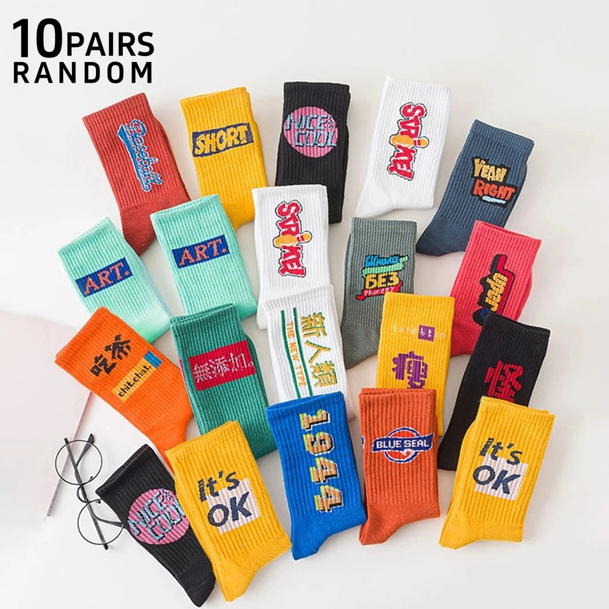 Polyester Elastane Knit Crew Socks