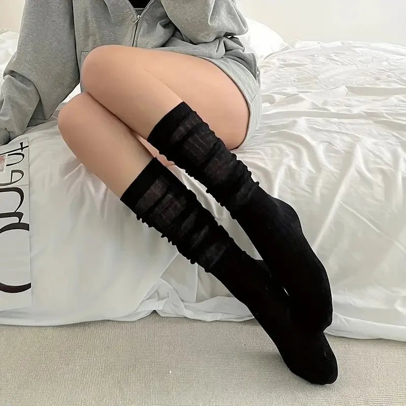 Polyester Elastane Knee Length Stacking Socks - 12