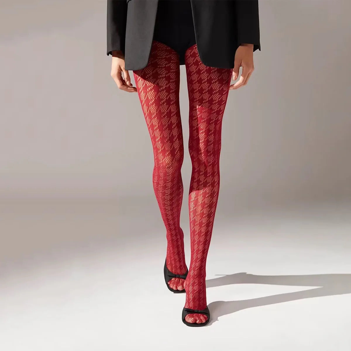 Geometric Pattern Mesh Nylon Pantyhose Tights