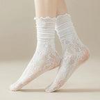 Lace Mesh Knit Ankle Socks Breathable Hollow Out Stockings