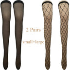 Nylon Elastane Fishnet Thigh High Stockings