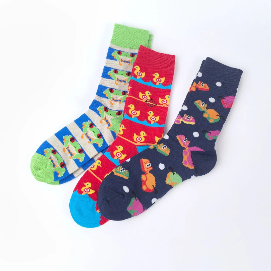 Polyester Animal Pattern Casual Mid Calf Socks
