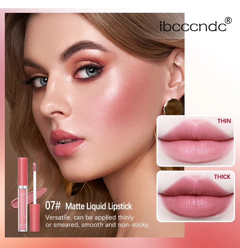 Matte Velvet Liquid Lipstick Waterproof Long Lasting Lip Glaze