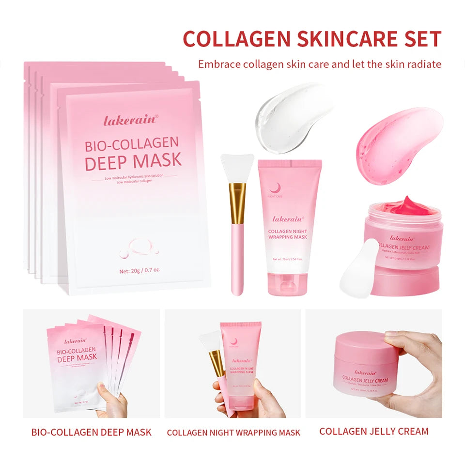 Collagen Skincare Set Deep Nourishment Face Cream and Mask - 8