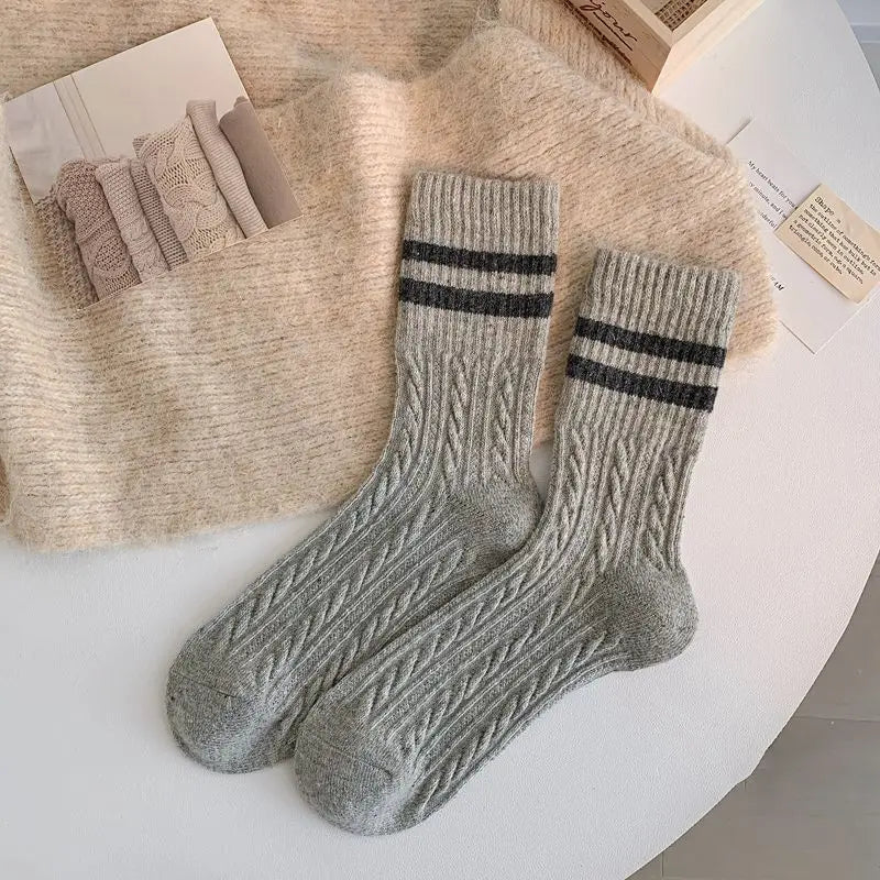 Polyester Elastane Striped Mid Tube Socks - 17