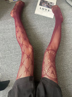 Nylon Lace Star Pattern Pantyhose Mesh Tights