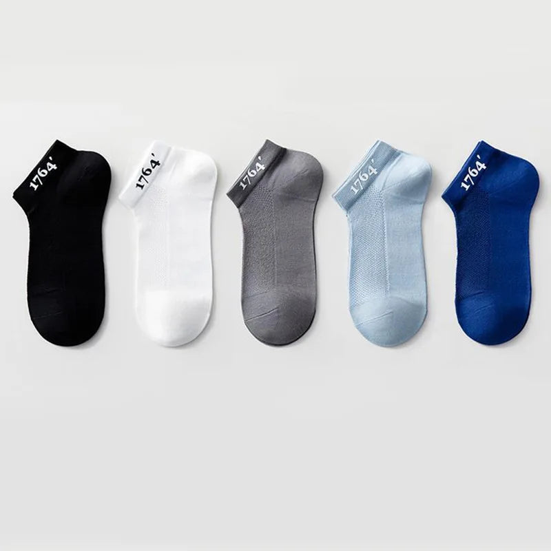 10 Pairs Mens Polyester Elastane Breathable Mesh Ankle Socks
