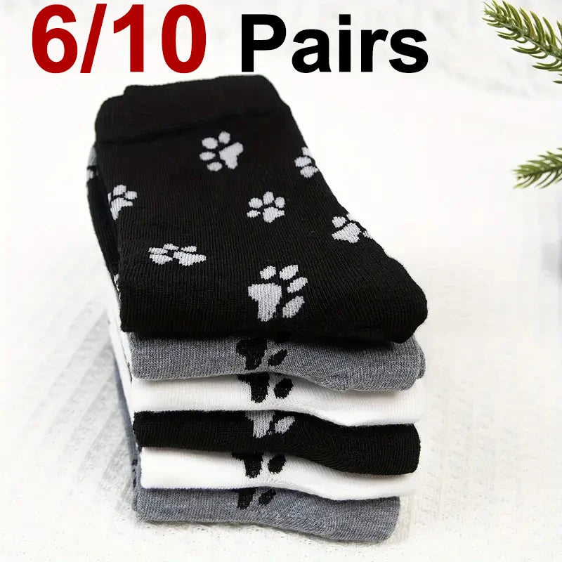 Polyester Elastane Cartoon Pattern Crew Socks for Women