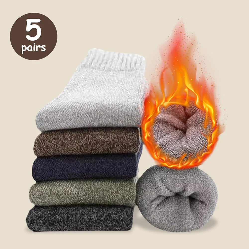 Polyester Elastane Knit Mid Calf Thermal Socks for Men - 19