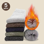 Polyester Elastane Knit Mid Calf Thermal Socks for Men