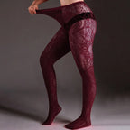 Geometric Lace Pattern Nylon Pantyhose