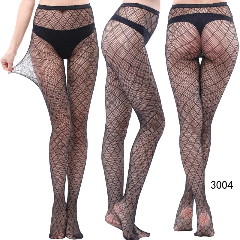 Nylon Spandex Jacquard Patterned Fishnet Pantyhose Tights