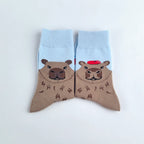 Cotton Blend Capybara Crew Socks