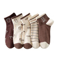 Polyester Blend Casual Cartoon Ankle Socks 5 Pack