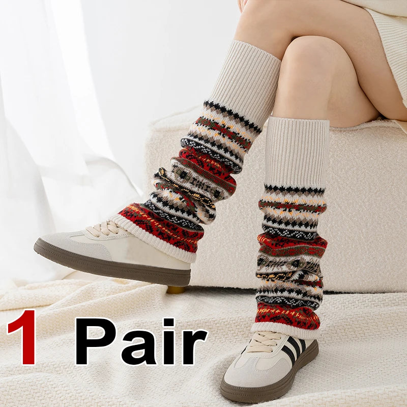 Polyester Bohemian Striped Leg Warmers - 18