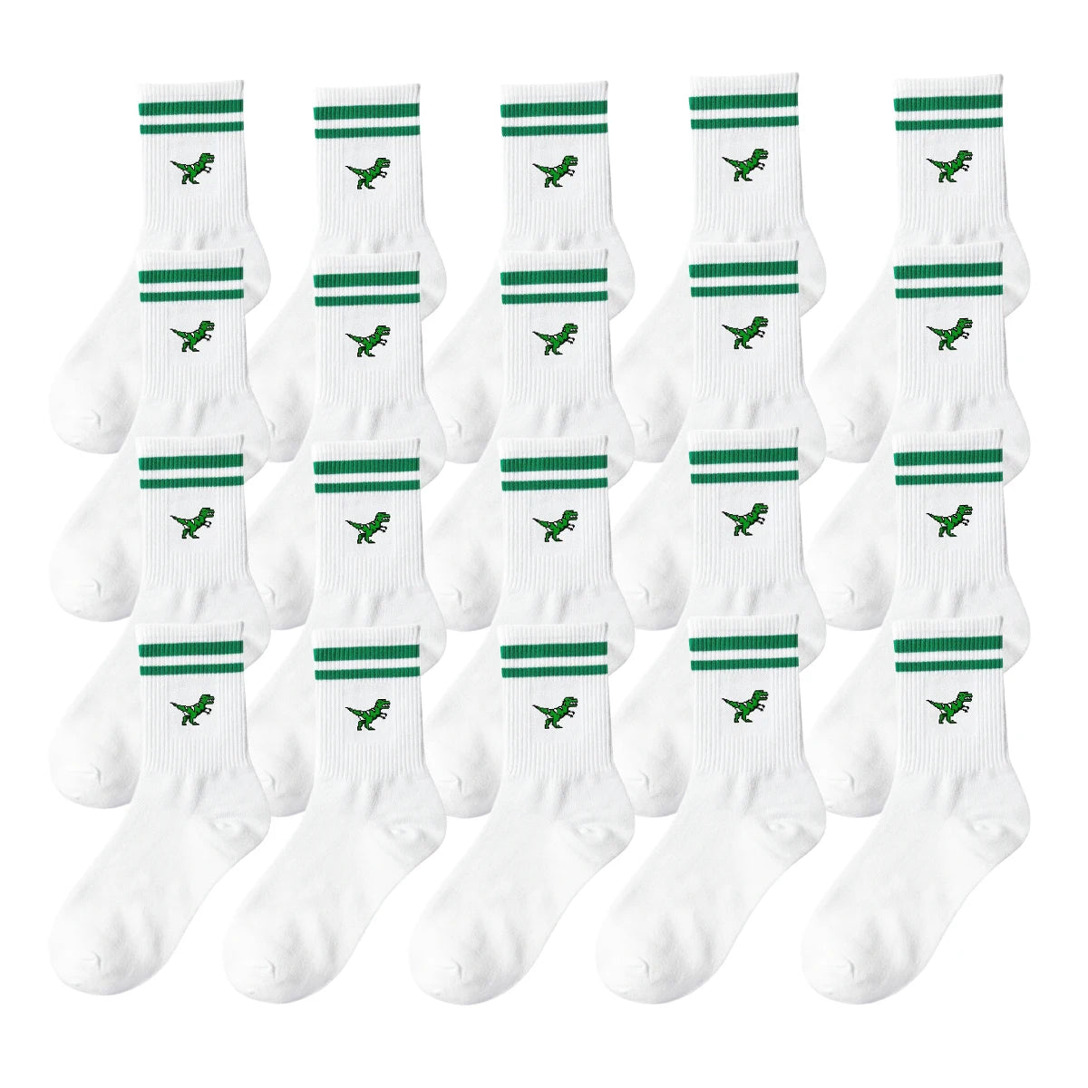 Polyester Elastane Dinosaur Pattern Crew Socks - 8