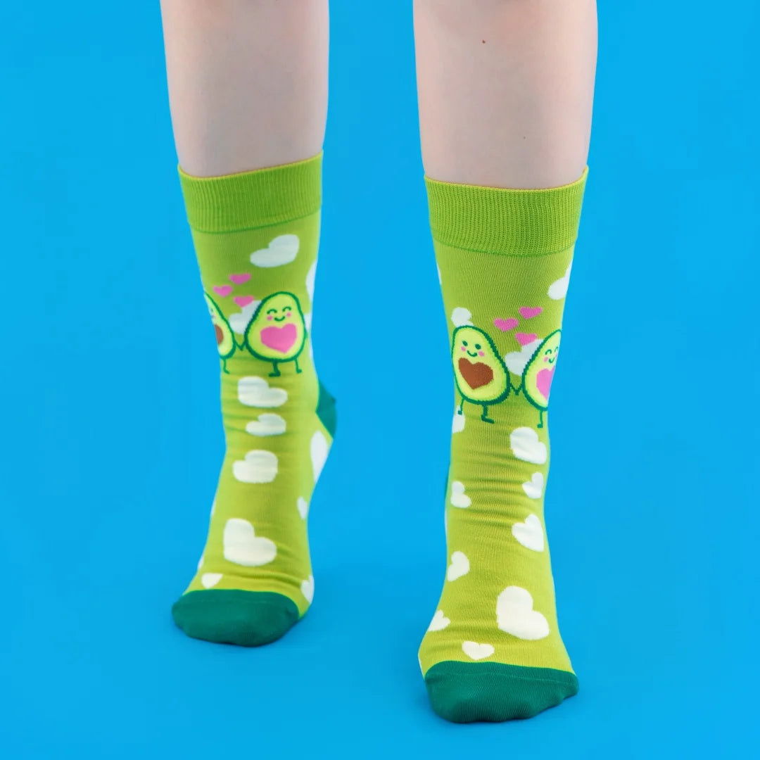 Cotton Blend Avocado Print Mid Calf Socks - 3